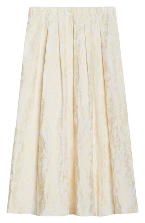 Shop Weekend Max Mara Anzio Floral Jacquard Cotton Midi Skirt In Ecru