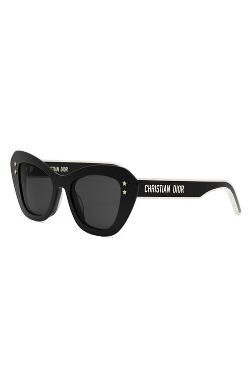 Shop Dior 'pacific B3u 52mm Butterfly Sunglasses In Shiny Black/smoke