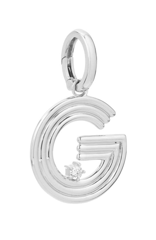 Shop Adina Reyter Groovy Letter Charm Pendant In Silver - G