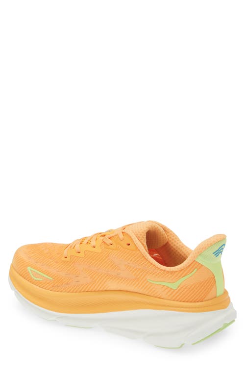 Shop Hoka Clifton 9 Running Shoe In Solar Flare/lettuce