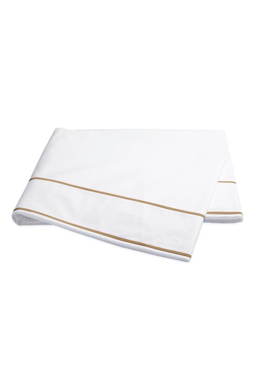 Shop Matouk Ansonia 500 Thread Count Flat Sheet In White/bronze