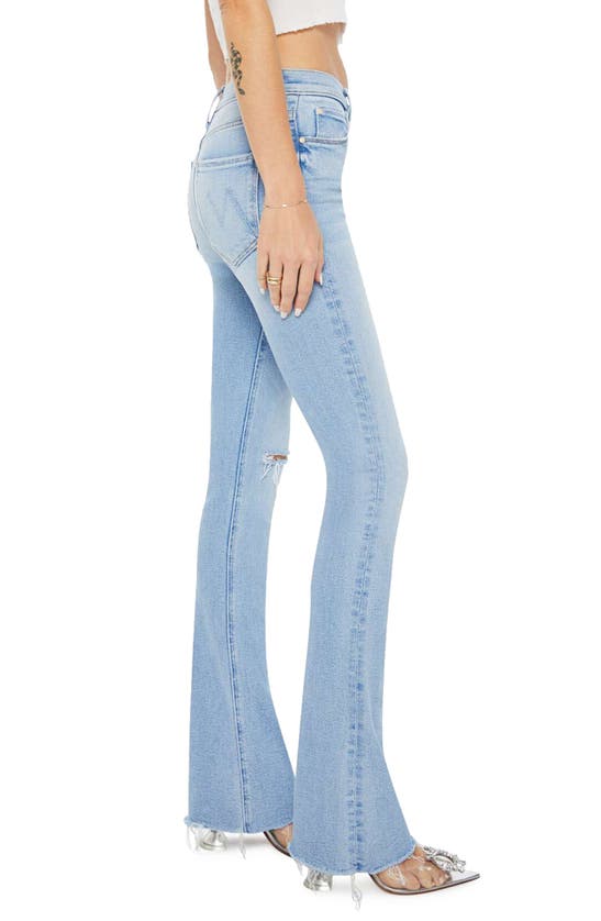 Shop Mother Runaway Frayed Hem Skinny Flare Jeans In Unlimited Editon