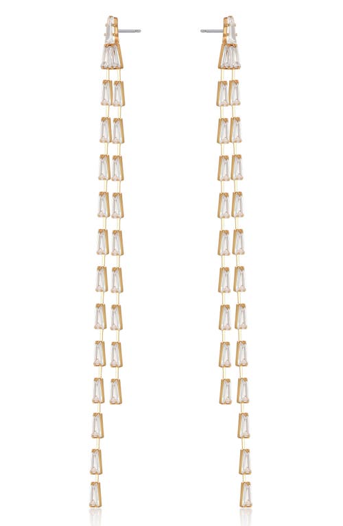 Ettika Cubic Zirconia Linear Drop Earrings in Gold at Nordstrom