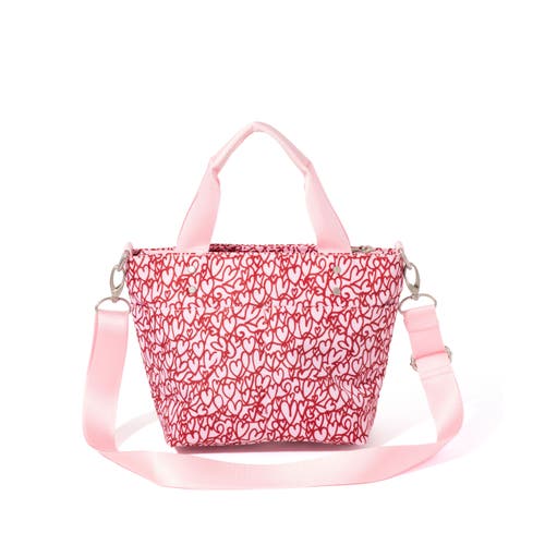 Baggallini Mini Carryall Crossbody Tote Bag In Heart Print