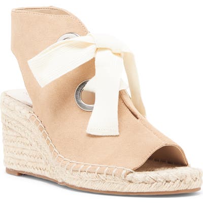 Sole Society Cambrine Lace-Up Wedge Espadrille Sandal- Beige