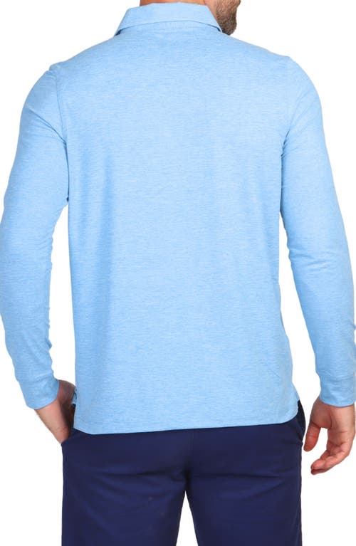 Tailorbyrd Brushed Mélange Long Sleeve Polo In Light Blue