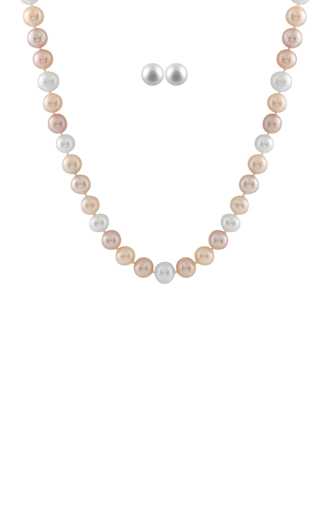 Splendid Pearls Multicolor 9-10mm Cultured Freshwater Pearl Necklace & Earrings Set