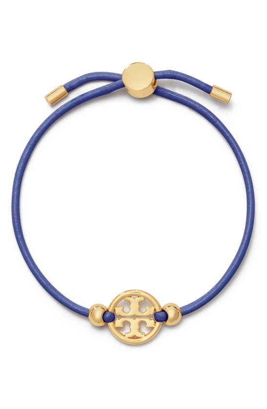 Tory Burch Miller Logo Slider Bracelet In Torysilver/blue