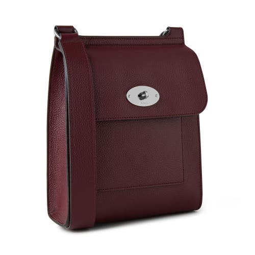 Mulberry Small Antony Leather Crossbody Bag In Black Cherry