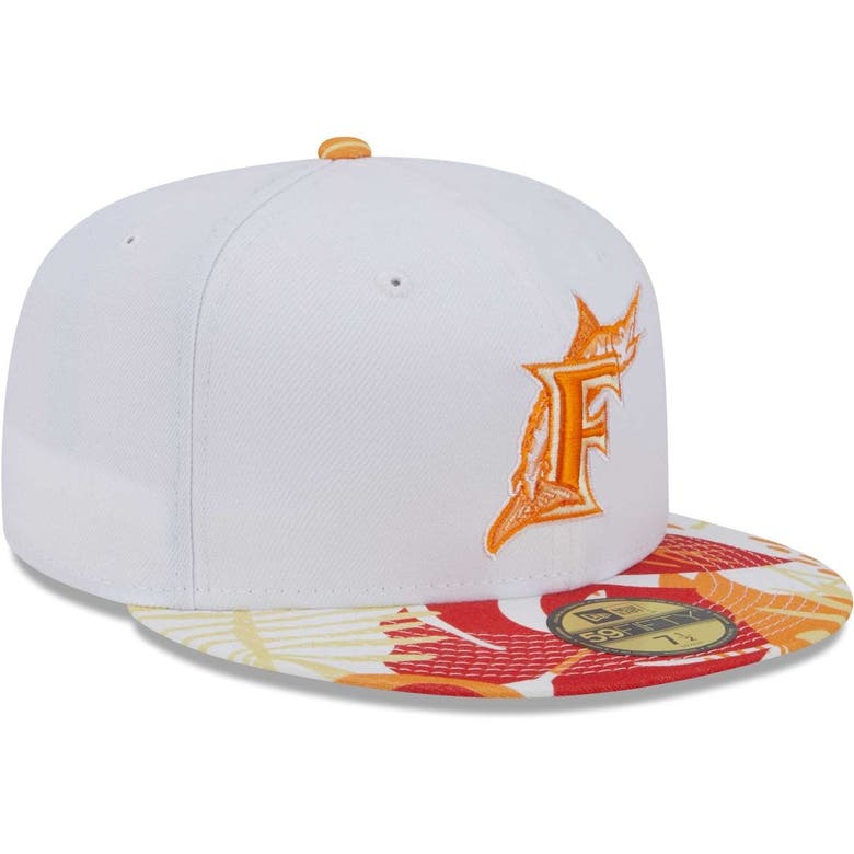 New York Yankees New Era Flamingo 59FIFTY Fitted Hat - White/Orange