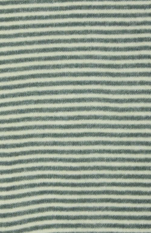 Shop Portolano Stripe Wool Blend Scarf In Verde Melange/clear Acqua