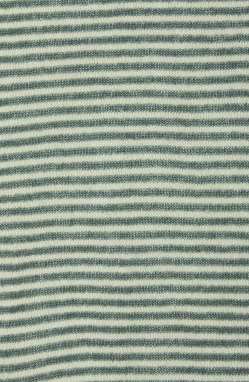 Shop Portolano Stripe Wool Blend Scarf In Verde Melange/clear Acqua