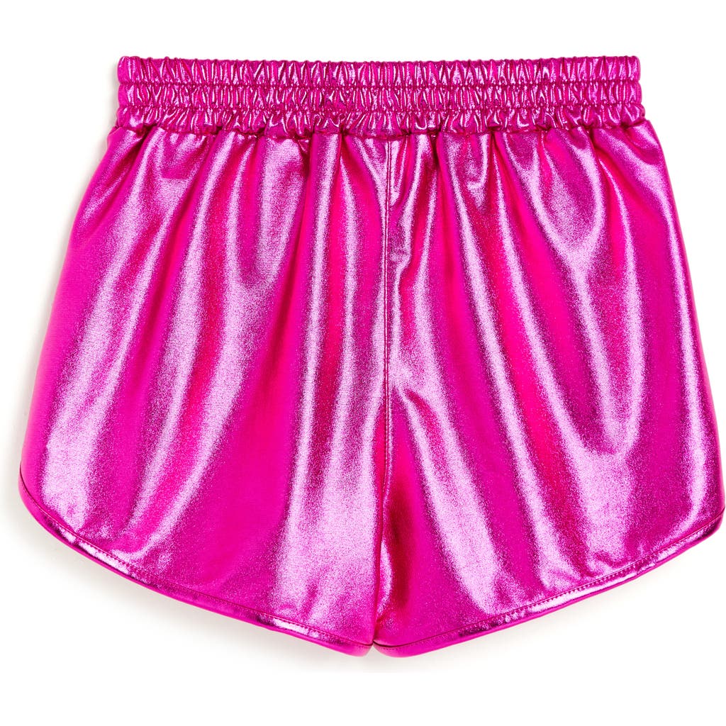 Tractr Kids' Metallic Dolphin Shorts In Hot Pink