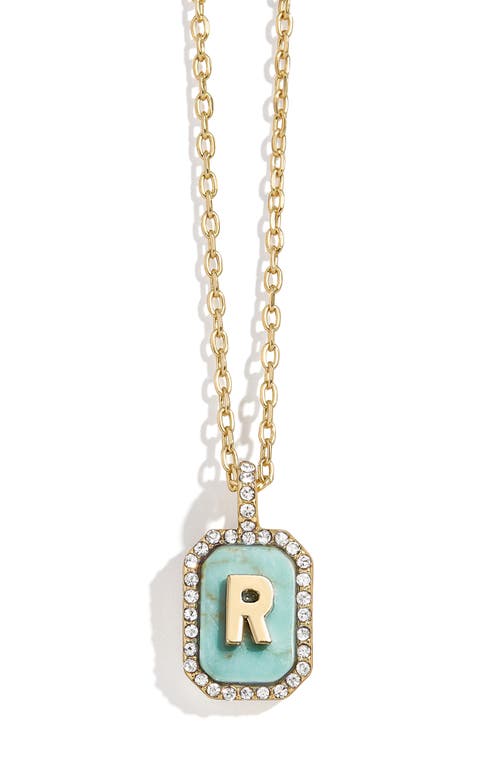 Shop Baublebar Initial Pendant Necklace In Turquoise-r