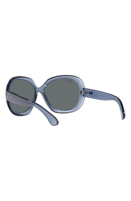 Shop Ray Ban Transparent 60mm Polarized Butterfly Sunglasses In Transparent Blue / Dark Grey