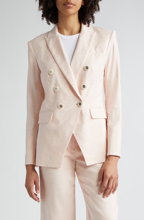Shop Veronica Beard Charleston Linen Blend Dickey Jacket In Pink Haze