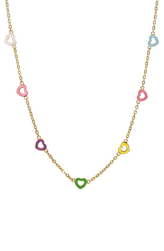 Shop Lily Nily Kids' Heart Station Necklace In Multi