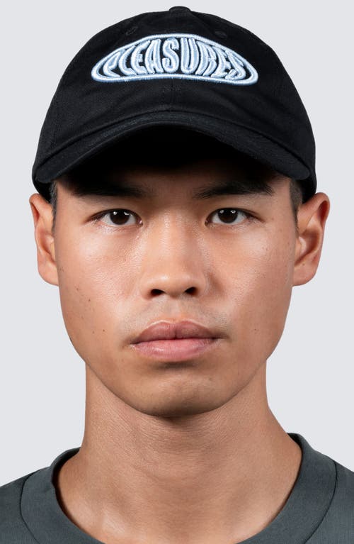 Pleasures Bubble Logo Cotton Twill Polo Cap In Black