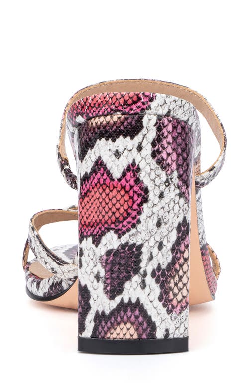 New York And Company Brendi Snakeskin Print Sandal In Pink/purple