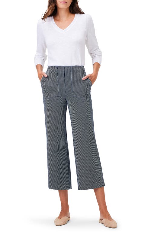 Nic + Zoe All Day Stripe Wide-leg Jean In Blue Multi In Gray
