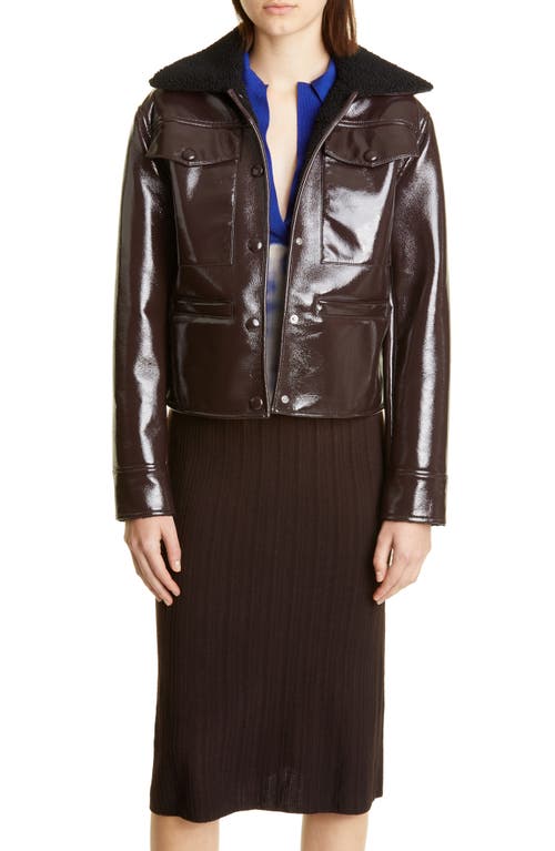 Proenza Schouler White Label Faux Leather Jacket in Chocolate/Black