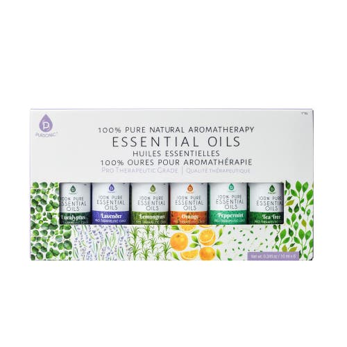 Pursonic 6 Pack Of 100% Pure Essential Aromatherapy Oils Blends In Dark Brow