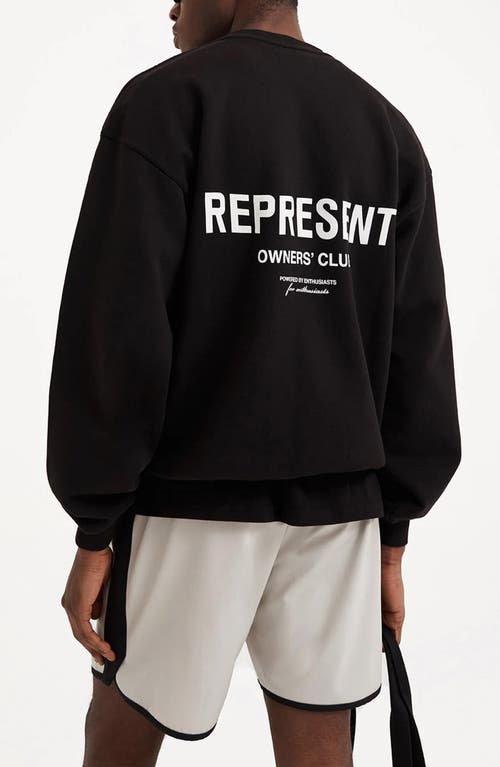 Represent Owners Club Logo Printed Crewneck Sweatshirt In Black