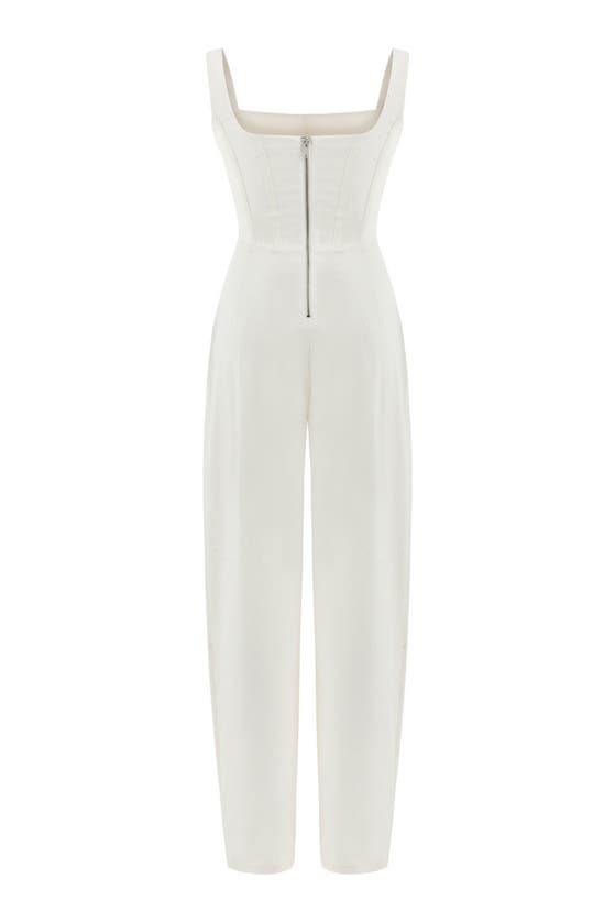 Shop Nocturne Corset Designed Jumpsuit In Ecru