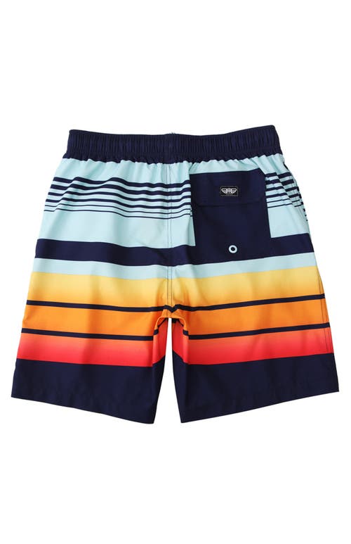 Rokka&rolla All-day Comfort Mesh-lined Swim Trunks In Stripes Printed