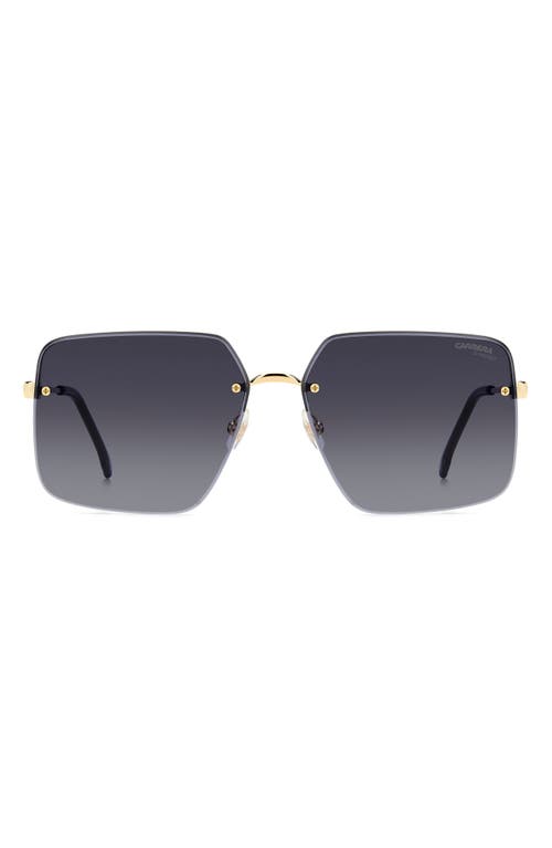 Carrera Eyewear 61mm Rimless Rectangular Sunglasses In Gold Black/dark Grey