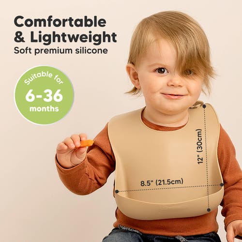 Keababies Prep Silicone Bibs In Terracotta