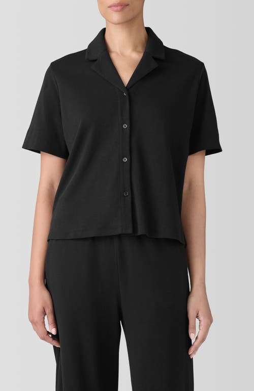 Eileen Fisher Sleep Organic Cotton Pajama Top In Black