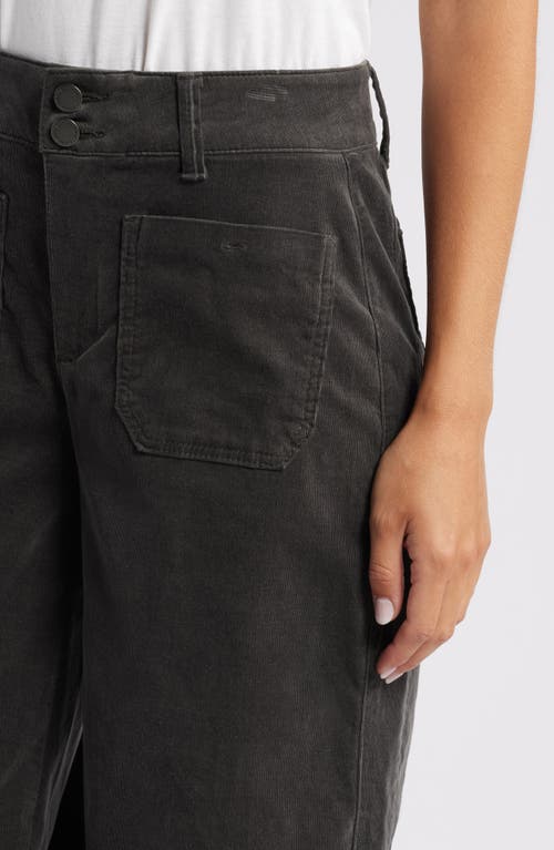 Shop Wit & Wisdom 'ab'solution Patch Pocket High Waist Wide Leg Corduroy Pants In Steel Grey