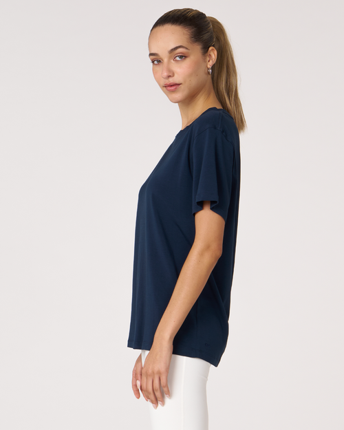 Rebody Active Rebody Essentials Oversized Short Sleeve Top In Navy