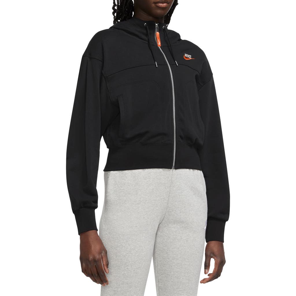 Nike Utility Fleece Hoodie In Black/black/safety Orange