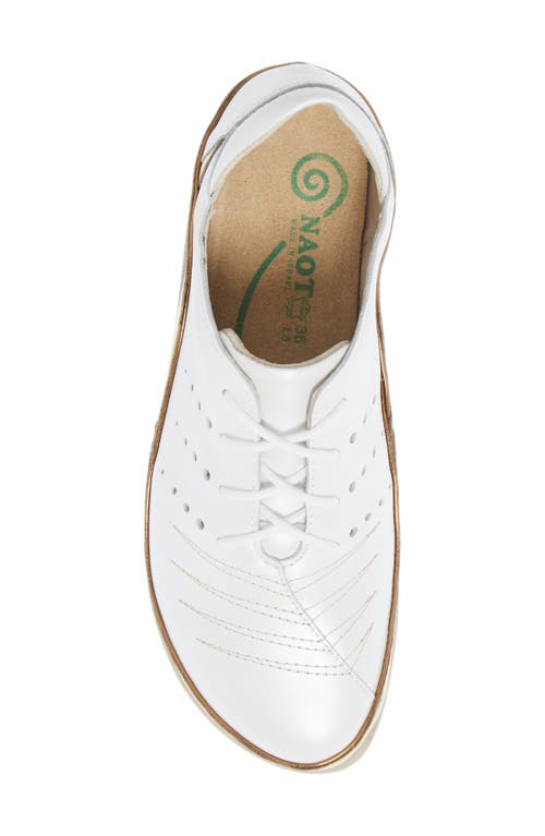 Shop Naot 'kumara' Flat In White Pearl/gold Leather