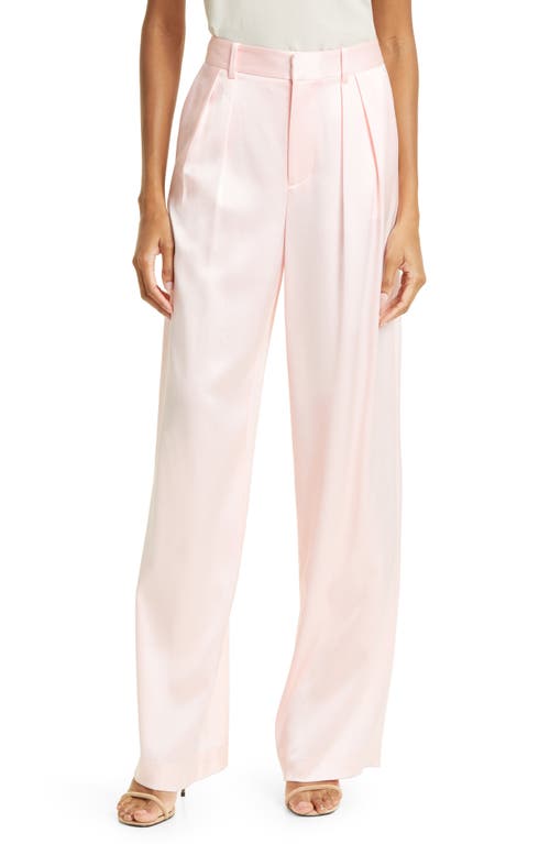 Alice + Olivia Pompey Pleated High Waist Recycled Polyester Pants in Petal