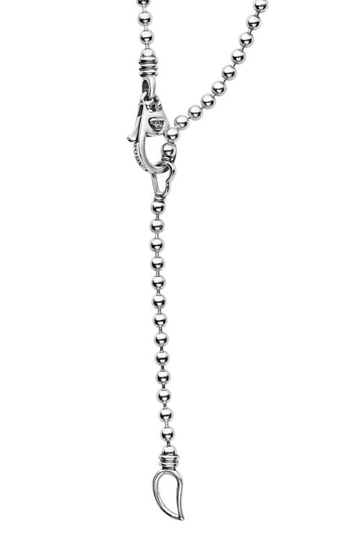 Lagos Sterling Silver Caviar Spark Diamond Stick Pendant Necklace, 16 In Silver/diamond