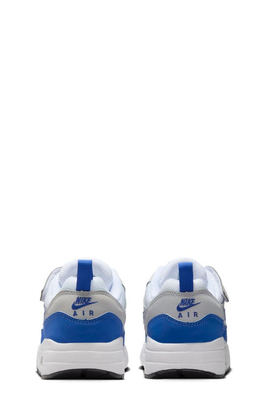 Shop Nike Kids' Air Max 1 Easyon Sneaker In White/ Royal/ Grey/ Black