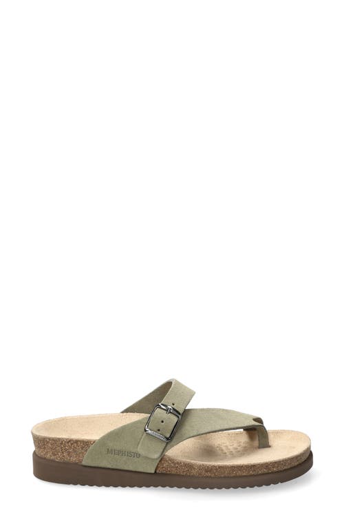 Mephisto Helen Toe Loop Sandal In Light Khaki