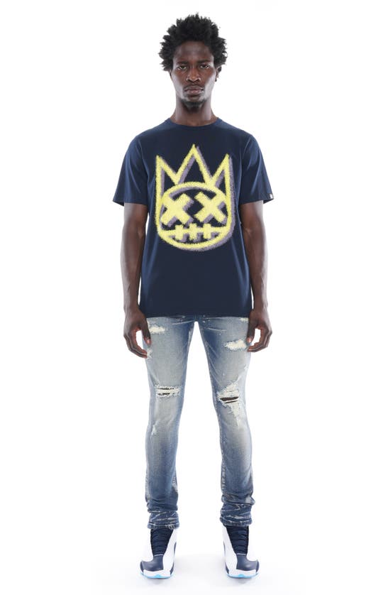 Cult Of Individuality Punk Super Skinny Jeans In Blue Streak In Blue Streak