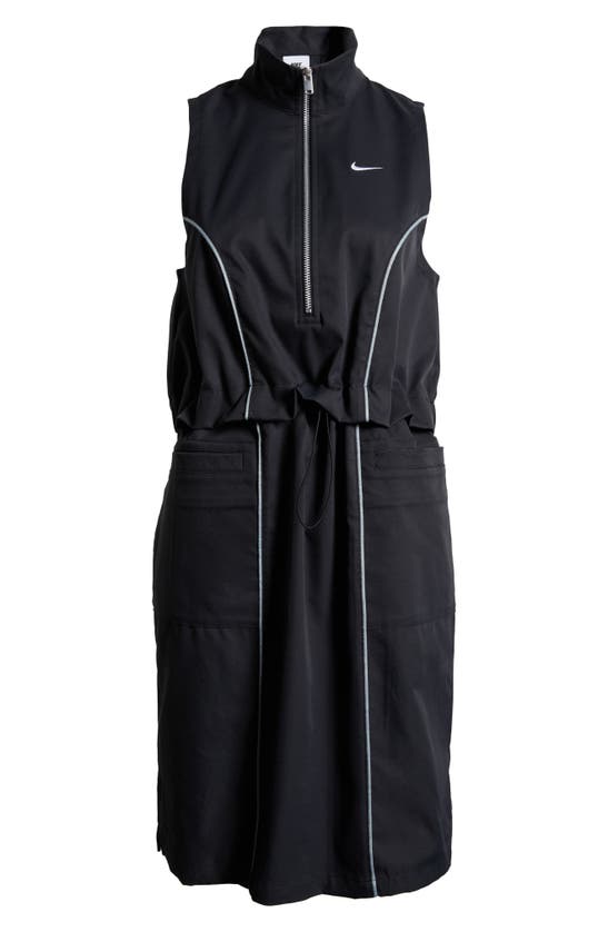 Shop Nike Street Sleeveless Dress In Black/ Light Pumice/ White