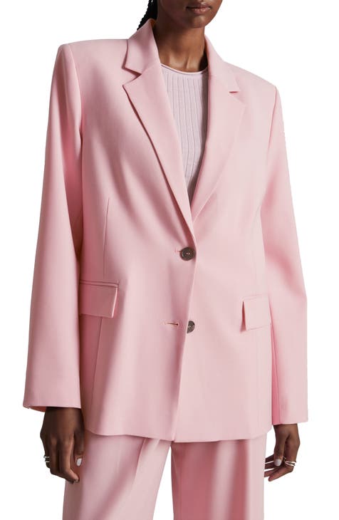Hot Pink 2-piece Suit Set for Women, Raspberry Pink Pantsuit With Belted  Blazer and Wide Leg Pants High Rise, Pink Blazer Trouser Set -  Canada