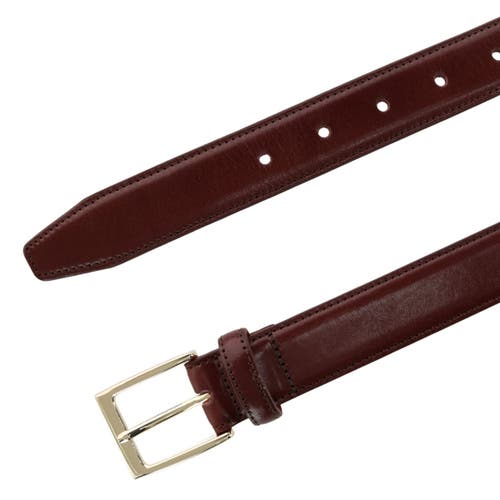 Trafalgar Classic 30mm Cortina Leather Belt In Mahogany
