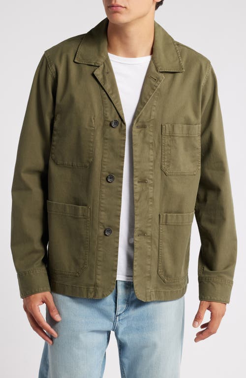 Shop Treasure & Bond Button-up Cotton Twill Chore Coat In Olive Night