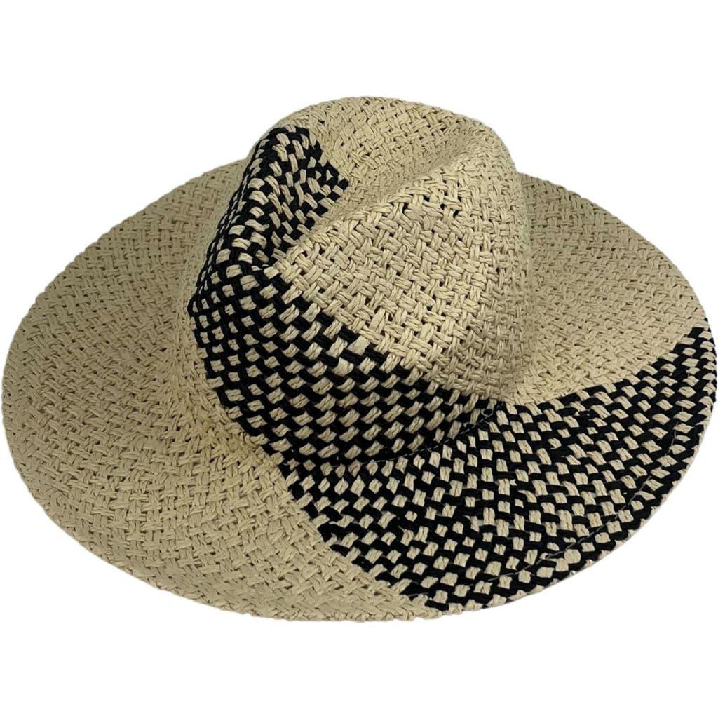 Marcus Adler Two-tone Straw Panama Hat In Brown
