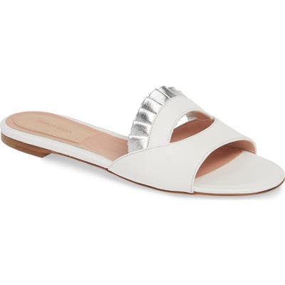 Dahlia Selva Gulity Pleat Slide Sandal - White