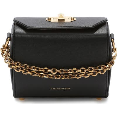 Alexander Mcqueen Medium Calfskin Leather Box Bag - Black