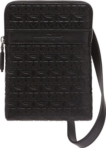 Salvatore Ferragamo Leather logo-embossed Backpack - Black