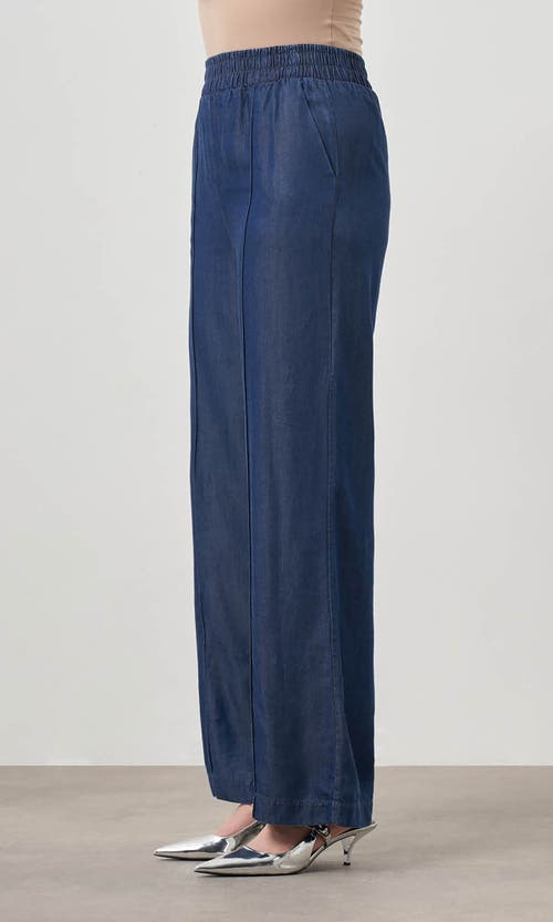 Mizalle Wide Leg Denim Pants In Indigo